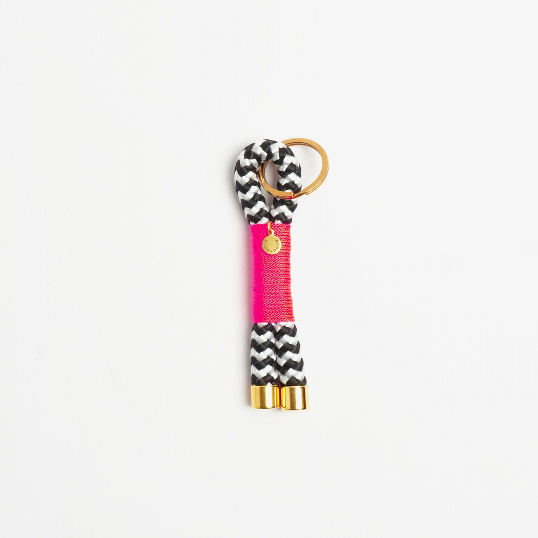 Schlüsselanhänger Zebra Flamingo Messing, Schlüsselanhänger aus Tau, Hundezubehör individuell nach Maß handgemacht in Österreich
