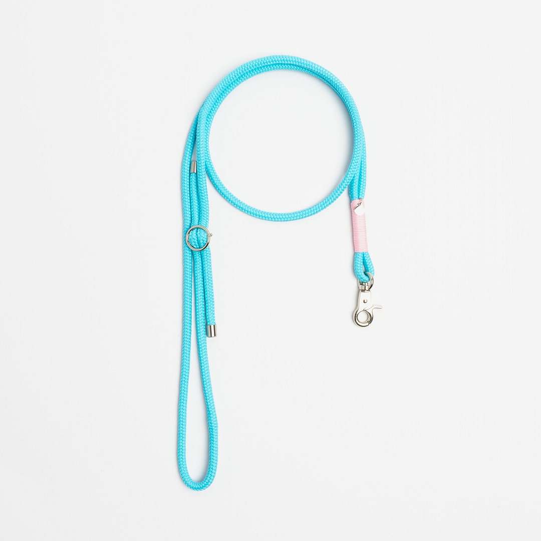 Handykette Turquoise Rose Silber, Handykette aus Tau, Hundezubehör individuell nach Maß handgemacht in Österreich