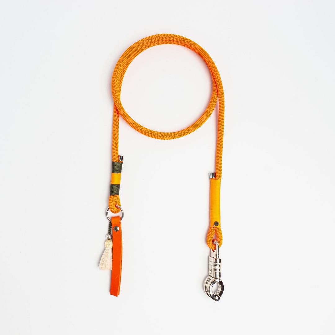Führstrick Orange Olive Silber, Pferdestrick aus Tau, Pferdezubehör Hundezubehör individuell nach Maß handgemacht in Österreich