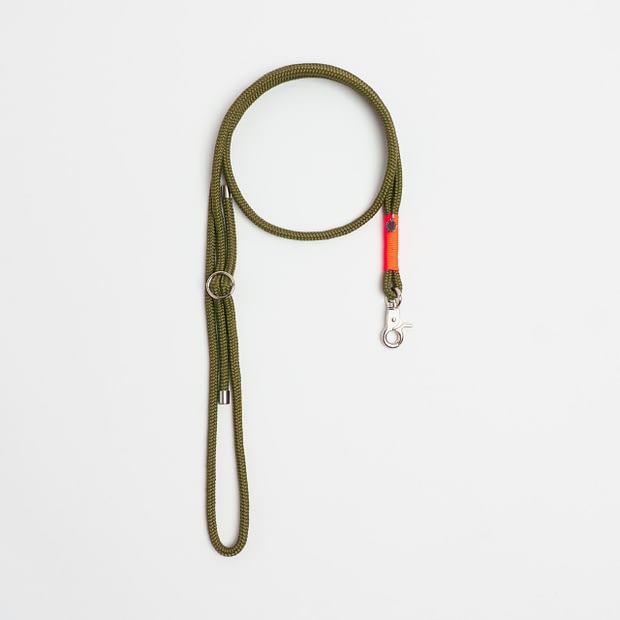 Handykette olive orange silber, Handykette aus Tau, Hundezubehör individuell nach Maß handgemacht in Österreich