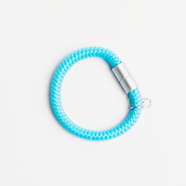 Armband einfach Turquoise Silber, Armband aus Tau, Hundezubehör individuell nach Maß handgemacht in Österreich