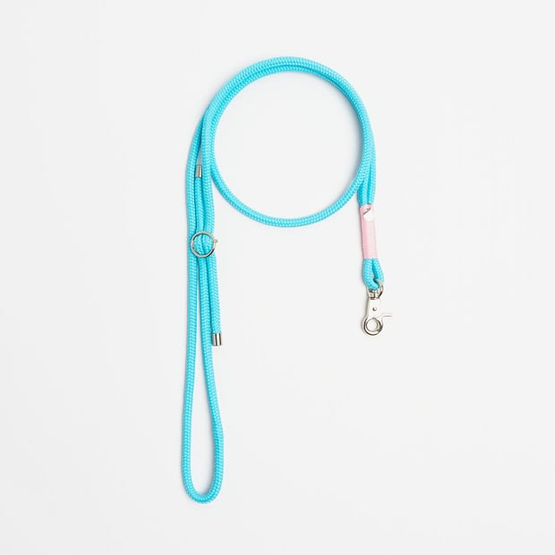 Handykette Turquoise Rose Silber, Handykette aus Tau, Hundezubehör individuell nach Maß handgemacht in Österreich