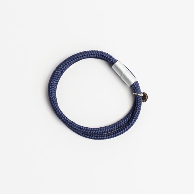 Armband doppel Blau silber, Armband aus Tau, Hundezubehör individuell nach Maß handgemacht in Österreich
