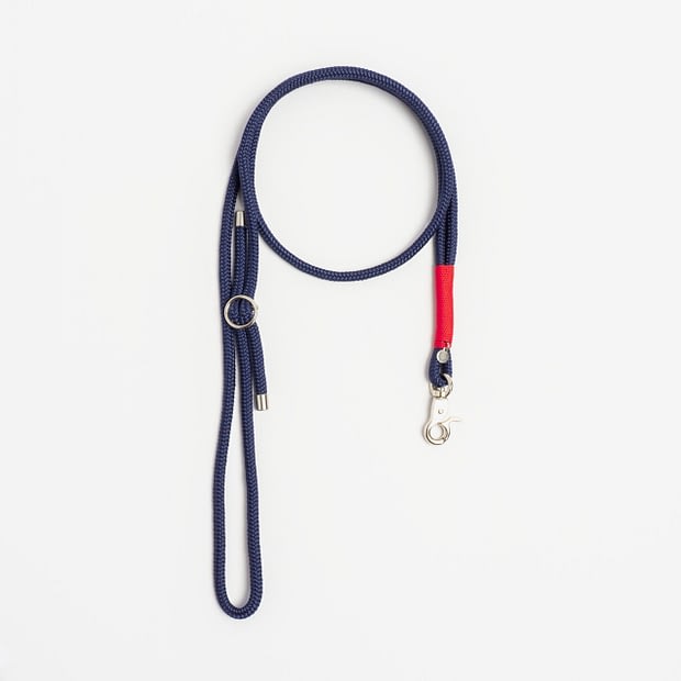 andykette Blau Rot Silber, Handykette aus Tau, Hundezubehör individuell nach Maß handgemacht in Österreich
