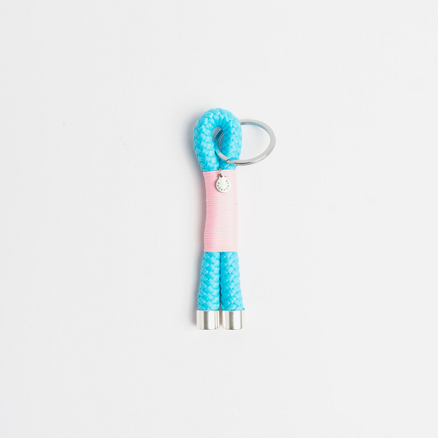 Schlüsselanhänger Turquoise Rose Silber, Schlüsselanhänger aus Tau, Hundezubehör individuell nach Maß handgemacht in Österreich