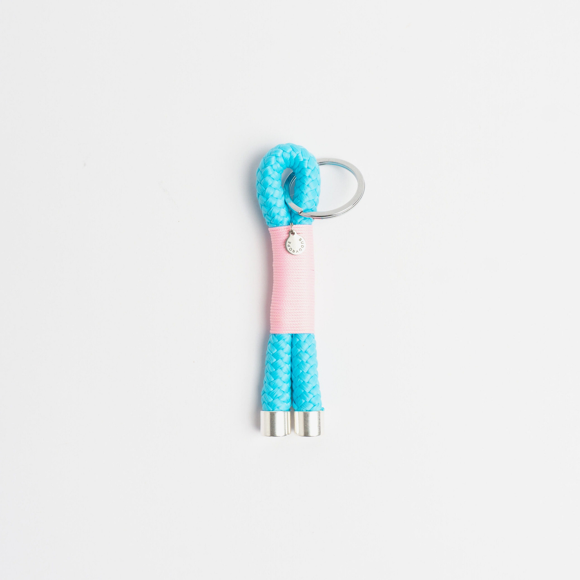 M-RAL-SAH-TUr-ROS-SIL-buddyrope-riseandlein-schluesselanhaenger-turquoise-rose-silber-handgemachter-schluesselanhaenger-individuell-aus-oesterreich Schlüsselanhänger Turquoise Rose Silber, Schlüsselanhänger aus Tau, Hundezubehör individuell nach Maß handgemacht in Österreich